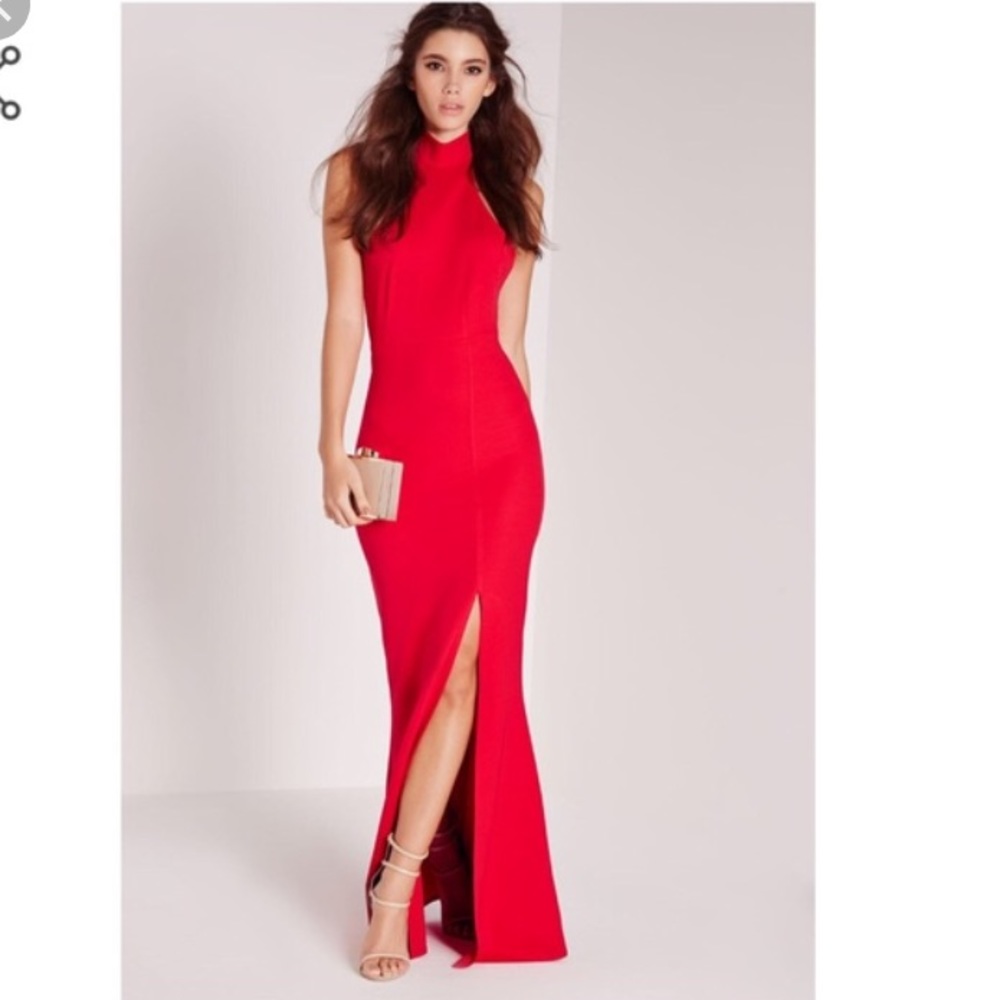 Missguided red formal dress